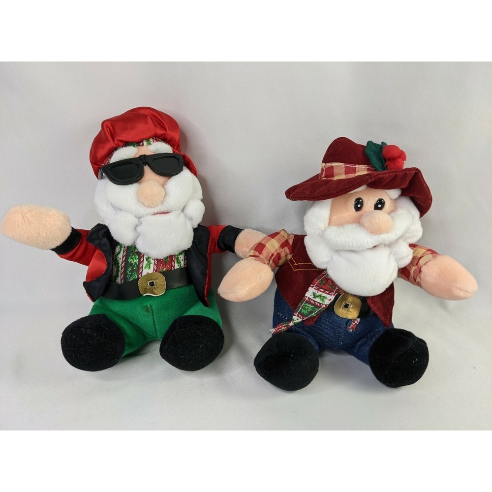 JC Penney Santa Claus Plush Dolls 6.5 Inch No Sounds Stuffed Animal Toy